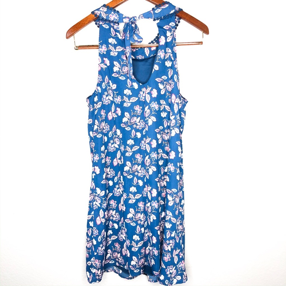 Blue Rain Floral High Neck Dress - Picture 5 of 5